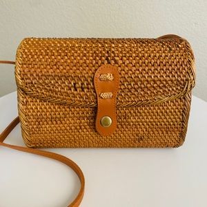Oval Woven Rattan Bag